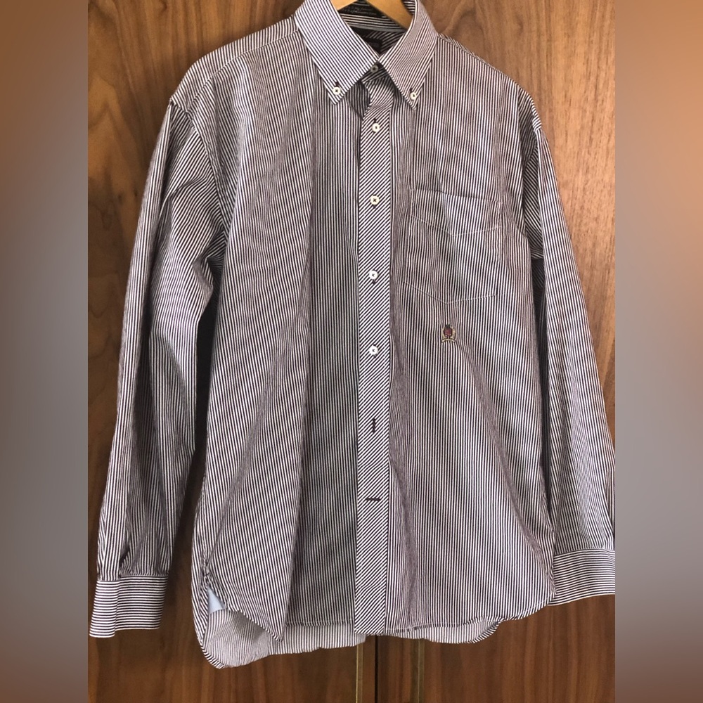 Men's Vintage Striped Tommy Hilfiger Button-Down Shirt